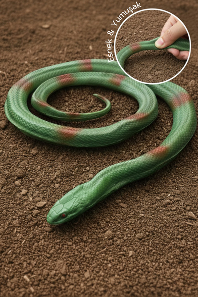 TUENGİ STORE 90 Cm Uzunluğunda Yumuşak Esnek Et Malzeme Gerçekçi Oyuncak Yılan