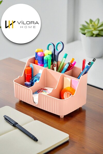 VİLORA HOME 6 Bölmeli Çok Amaçlı Masaüstü Organizer Ofis-Ev-Okul