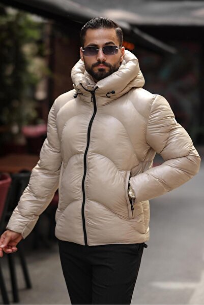Fashionbox Men's Gel Padding Premium Quality Hooded Zippered Puffer Jacket 44111