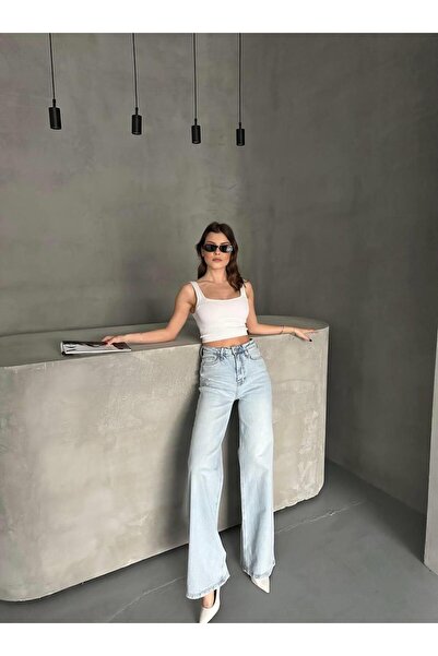 Safari Wide Leg Yüksek Bel Likralı Jeans