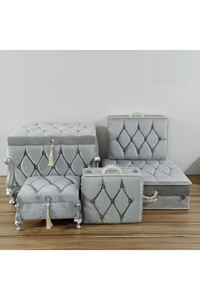 Sonem Çeyiz Trunk Bride Groom Suitcase Bag Engagement Dowry Chest 5-Piece 1204