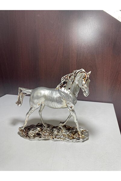 TEZ Dekoratif-YÜRÜYEN AT-Gümüş Renkli Aksesuar Biblo