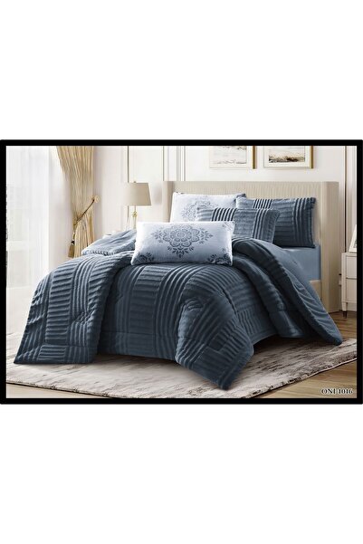 LUXURY Double winter bedspread set, soft velvet faux fur, 6 pieces, fully filled, warm and luxurious, size 260*240 cm