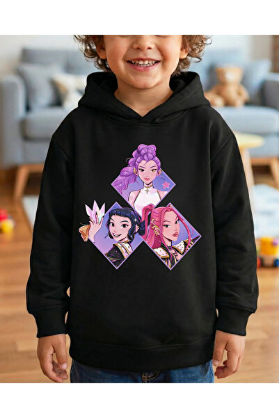 Touz Moda Young KPop Demon Hunters 3 νήματα Χοντρό και γλυκό φούτερ με κουκούλα