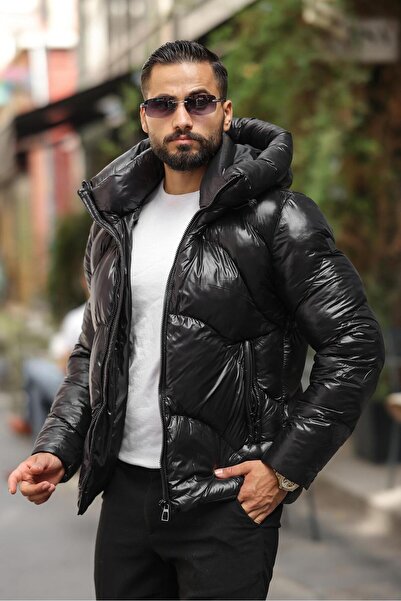 Fashionbox Men's Gel Padding Premium Quality Hooded Zippered Puffer Jacket 44111