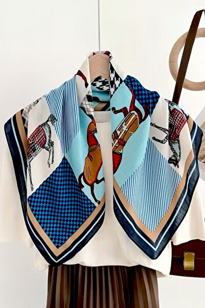 Pinty Design Horse Patterned Women's Shawl Scarf 65 cm