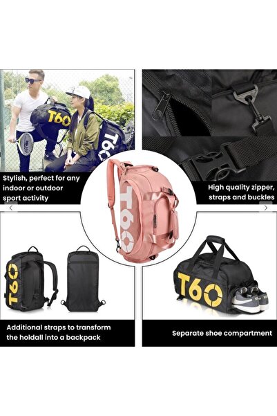 Sport Multifunctional Bag with Shoe Compartment, 45x23x25 cm, Waterproof