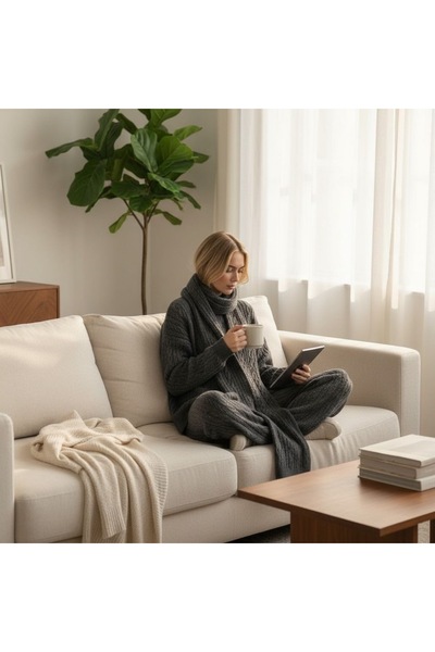 DLC Tekstil Scarf and Bottom-Top Knitwear Set