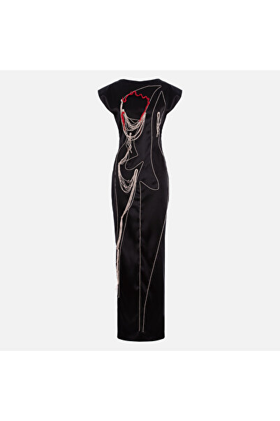 Enchanté Sori LONG DRESS WITH HAND-STITCHED APPLIQUÉS