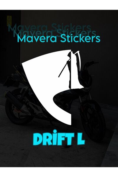 Mavera Stickers ملصق على شكل رأس ملائكة الموت باللون الأبيض لـ Mondial Drift L