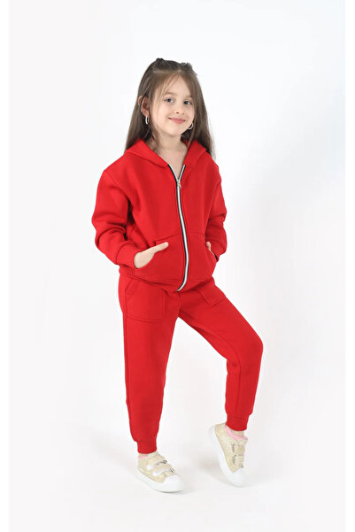 Ahsenimbebe Детски спортен екип с качулка и цип за момичета