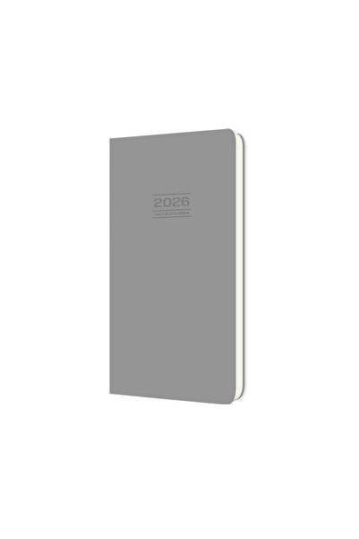 GENC DIJITAL BASKI Keskin 2026- 8*16 Hardcover Weekly Pocket Agenda - Gray
