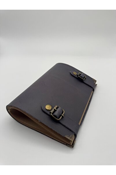 LAYDA 100% Genuine Leather Notebook Navy Blue