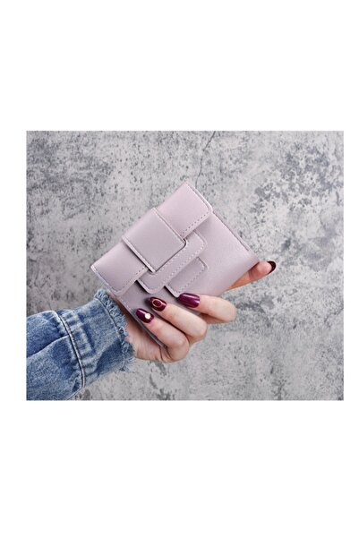 Generic Women's Small Wallet Mini Purse Bifold Slim Card Case Holder Zipper Coin Pocket-Purple