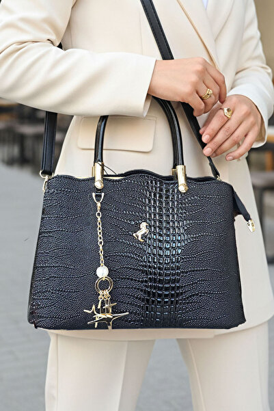 POLO CLUB Women's Black 2-Compartment Long Strap Hand & Shoulder Bag (29X20 cm)