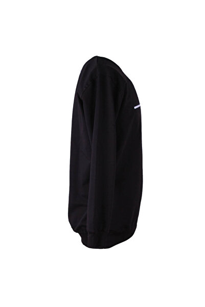 trender 0 Collar 2 Thread Black Men's Sweatshirt What Print