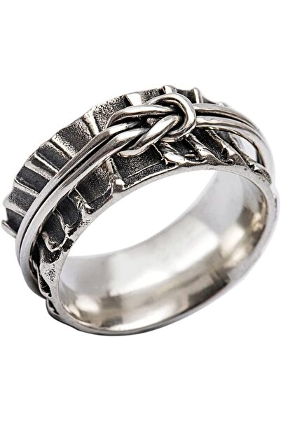 OSIRION Energy Stone Connected Knot Sterling Silver Meditation Spinner Ring S925, EU83