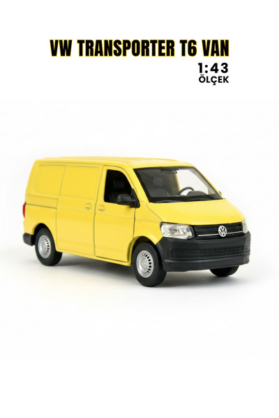 craftivio Sarı 1:43 Ölçek Die Cast Kapıları Açılır Lisanslı Volkswagen Transp...
