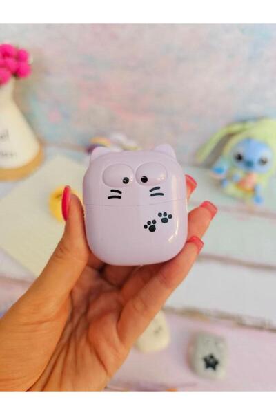 Limmy ممحاة لطيفة على شكل قطة، ممحاة مع حاوية غبار - أرجواني