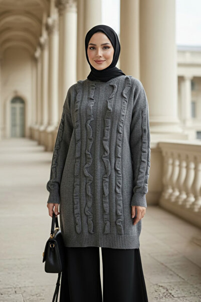 N.S NEVA STYLE Smoked Hijab Knitwear Sweater Tunic 87703Fu