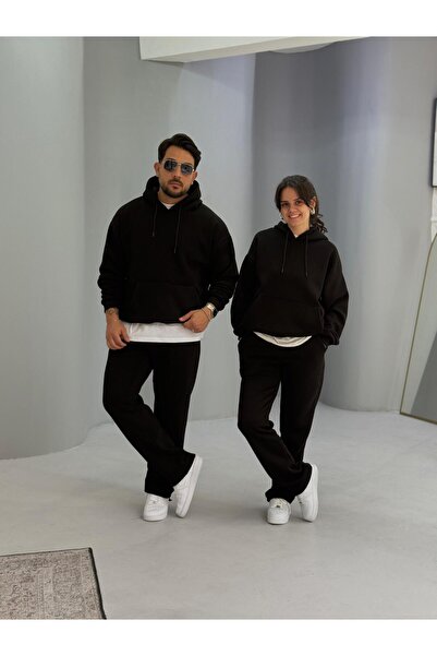 Baycombine35 Sevgili Kombini - 3 İplik Ş Fleece-Lined Tracksuit Set, Set of 4