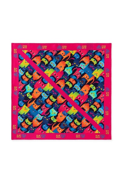 All We Need Is Pets Cats’n Power Pink Silk Bandana for Cats and Pet Lovers