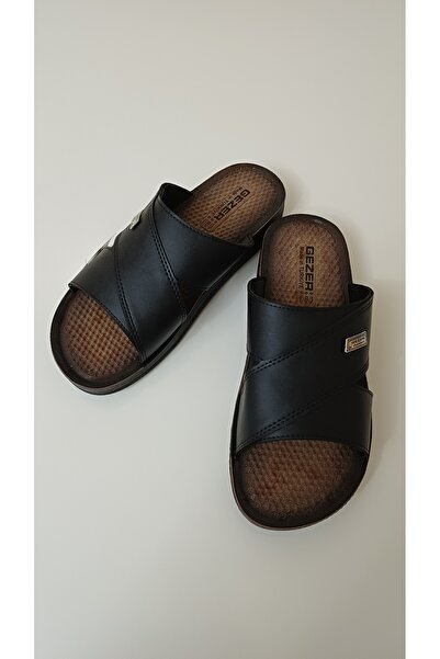 GEZER Comfort Deri Erkek Terlik