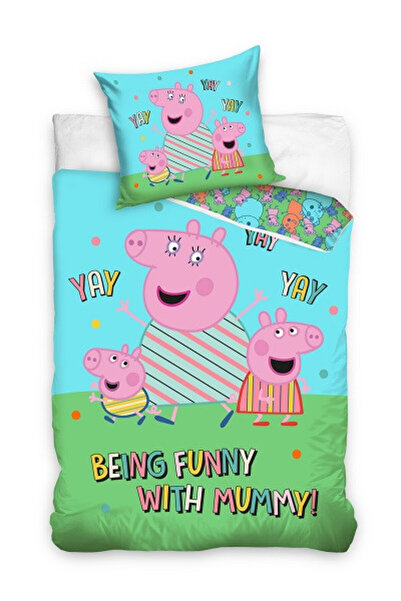 Peppa Pig Peppa Pig Funny bed cover 140x200cm, 60x70 cm