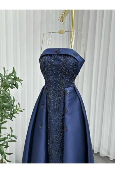 Orange فستان سهرة كحلي