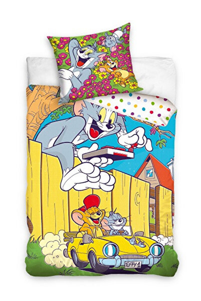 Tom and Jerry Tom and Jerry Bedding Set Yellow Car 140×200cm, 70x90 cm