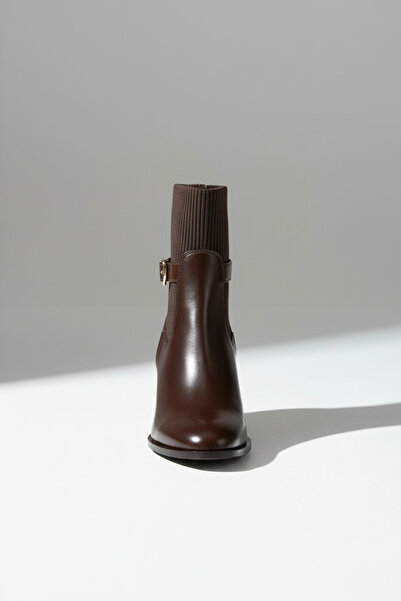 Adım Dünyası Υφασμάτινα μποτάκια με τακούνι Bitter Brown