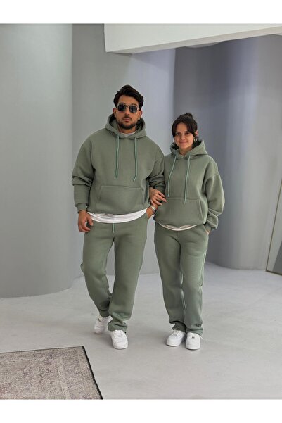 Baycombine35 Sevgili Kombini - 3 İplik Ş Fleece-Lined Tracksuit Set, Set of 4