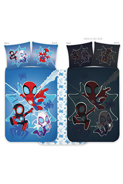 SPIDERMAN Omul Păianjen lenjerie pat copii fosforescenta 100x135cm, 40x60cm