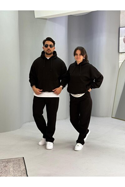 Baycombine35 Sevgili Kombini - 3 İplik Ş Fleece-Lined Tracksuit Set, Set of 4