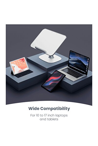 MOXEDO Multi Functional Laptop Stand Adjustable Height Angle Ergonomic Book Holder Desk Riser White