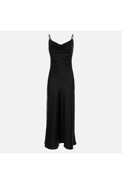 Enchanté Sori BLACK SILK MIDI DRESS