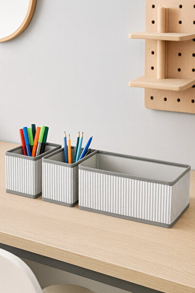 HomyJRs 3 Piece Drawer and Cabinet Organizer Box Set, Multi-Purpose Organizer