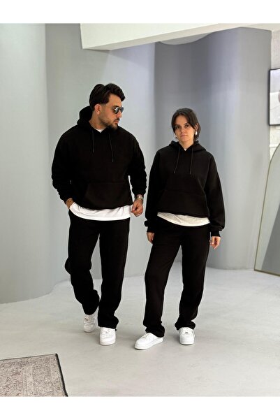 Baycombine35 Sevgili Kombini - 3 İplik Ş Fleece-Lined Tracksuit Set, Set of 4