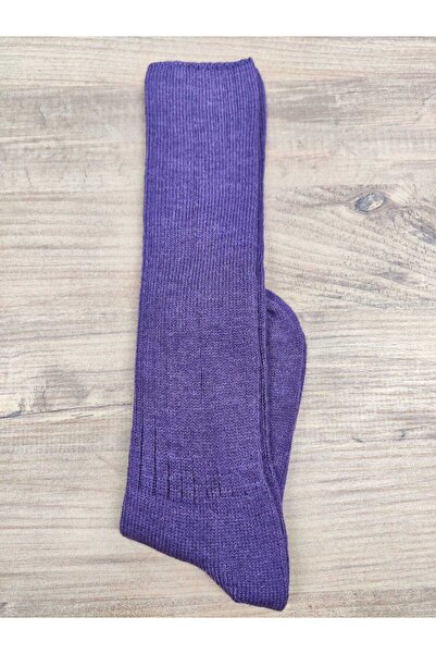 erceys Șosete de lână pentru femei, sub genunchi, pentru diabetici, confortabile, din cauciuc, seria premium, de calitate