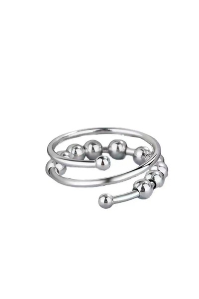 DİDEMMCE Stres yüzüğü, rahatlatıcı, anksiyete azaltıcı, dönen boncuklu, ayarl...