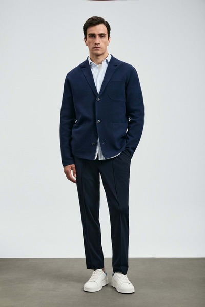 Lufian 112190329 Sımon Smart Чоловічі брюки-чіно Slim Fit Чоловічі брюки СИНІЙ