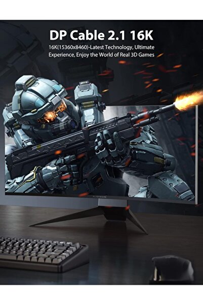 Stouchi DisplayPort Cable 2.1 (2M) Grey-16K