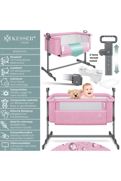 KESSER Pătuț de bebeluși KESSER® roz