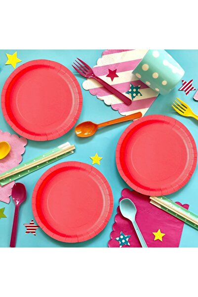 OEM Red Cardboard Plates 23cm - 10pcs
