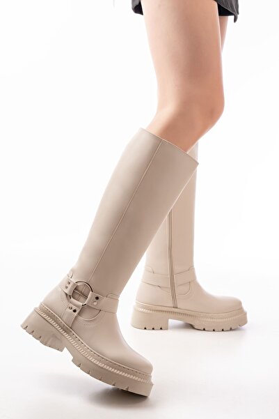 Budi 236-3021 Beige Zippered Daily Women's Boots