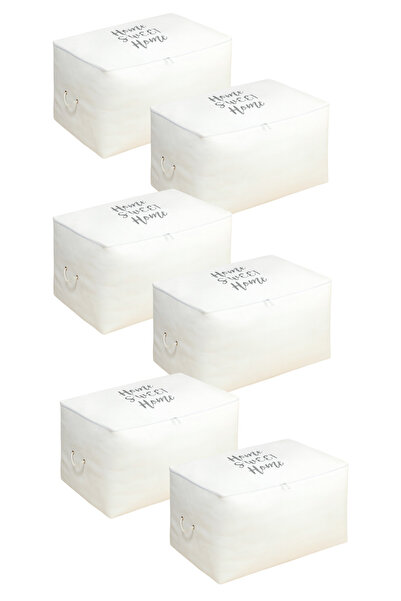 homyjr's 6 قطع من بطانية هوم سويت هوم مطبوع بيضاء كبيرة الحجم تحت السرير من نوع بيكيه مقاس 64×40×35 سم