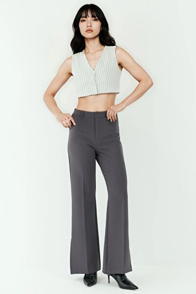 Hiccup High Waist Slit Detailed Flare Pants