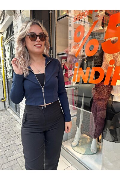 BUSEM Basic Slim Fit Zippered Blouse