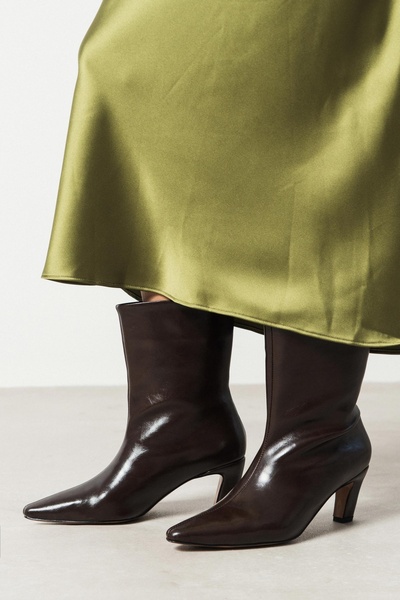 NİŞANTAŞI SHOES Shower Brown Rustic Pattern Women's Heeled Boots