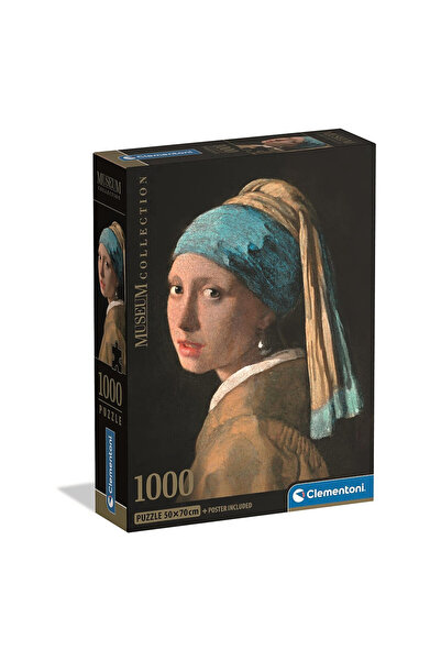 ART ă Girl with a Pearl Earring Puzzle Clementoni Compact de 1000 de piese